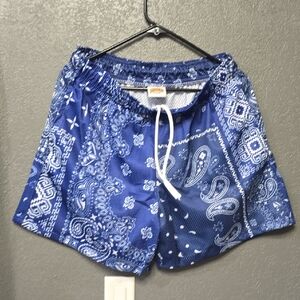 Bravest Studios Blue Paisley Athletic Shorts